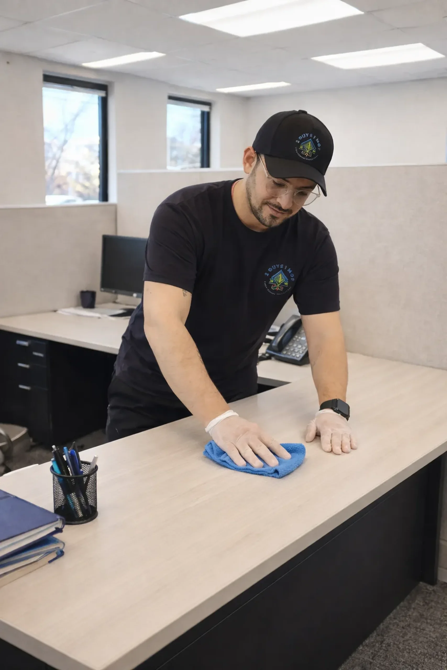 North York business cleaning in a commercial reception area and workspace