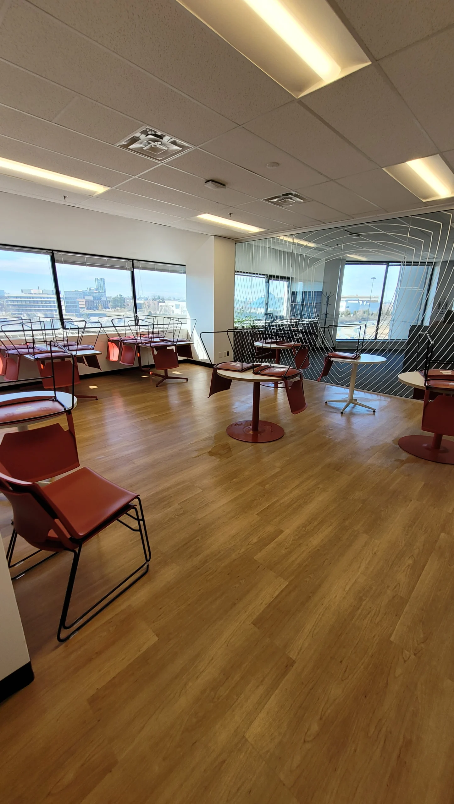 Commercial cleaning in North York office breakroom and shared workspace