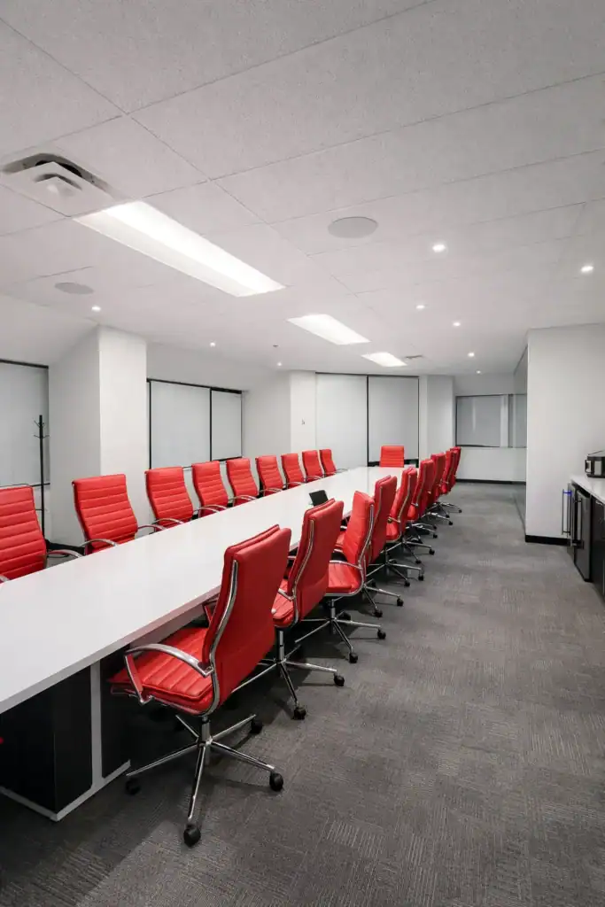 Clean North York office boardroom after professional commercial cleaning by 2 Guys 1 Mop